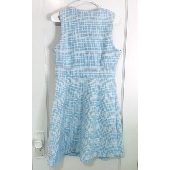 J. McLaughlin Scuba Dress Neoprene Fit and Flare Geo Block Preppy Beach, L - Picture 7 of 15